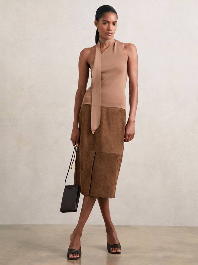 Юбка миди Miley из чистой замши Reiss, Tan Brown
Юбка миди Miley из чистой замши Reiss, Tan Brown