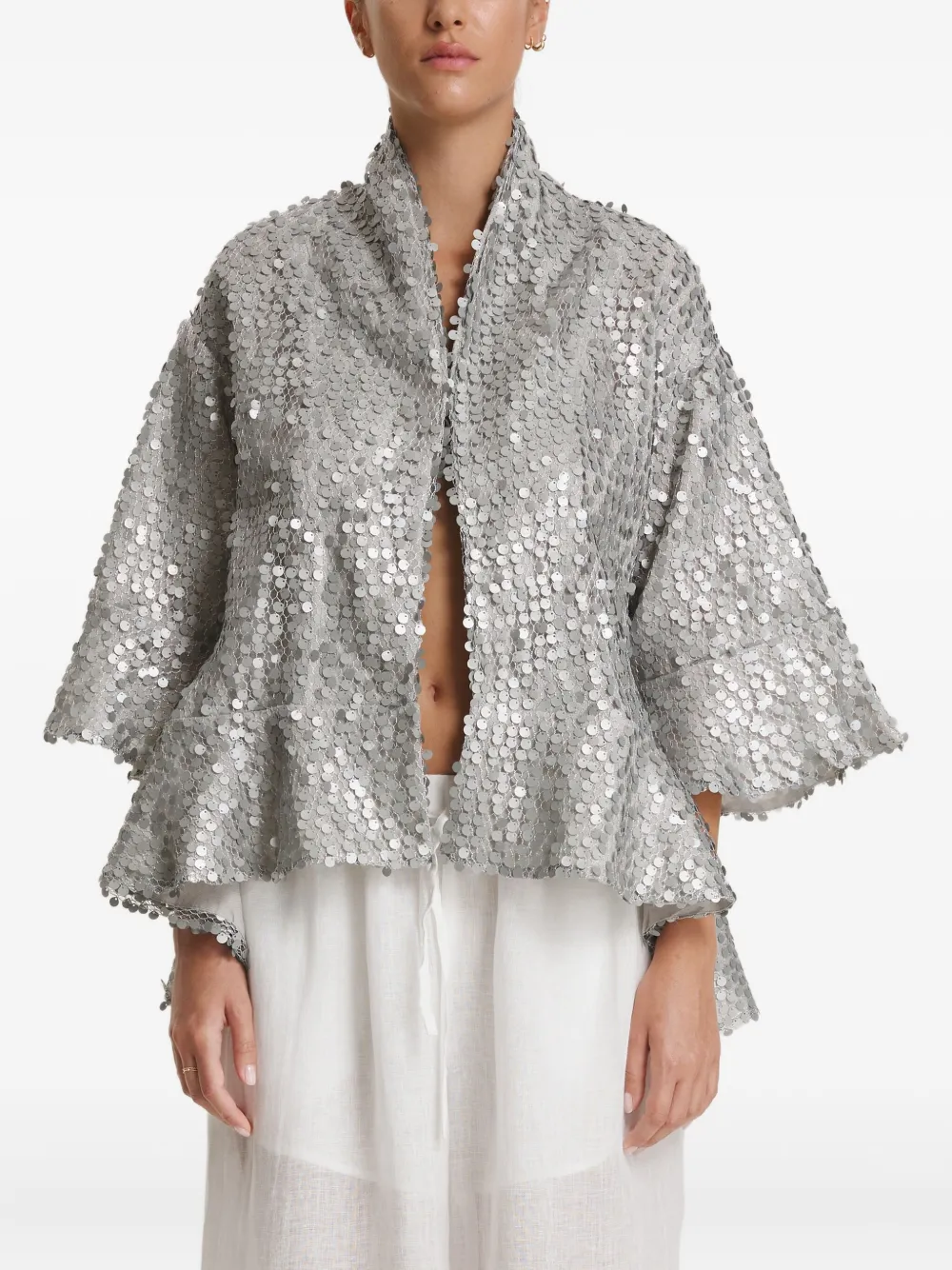 Топ с пайетками и оборками Pnk, серый
Топ с пайетками и оборками Pnk, серый