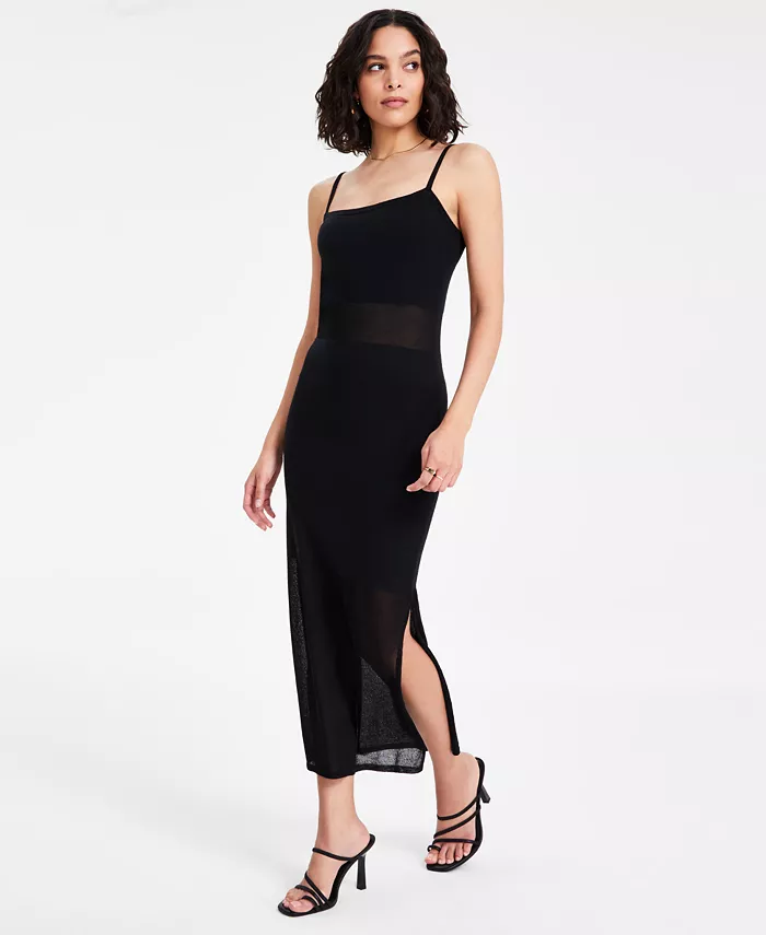 Женское миди-платье-свитер без рукавов с разрезом по боку Bar III, черный
Женское миди-платье-свитер без рукавов с разрезом по боку Bar III, черный