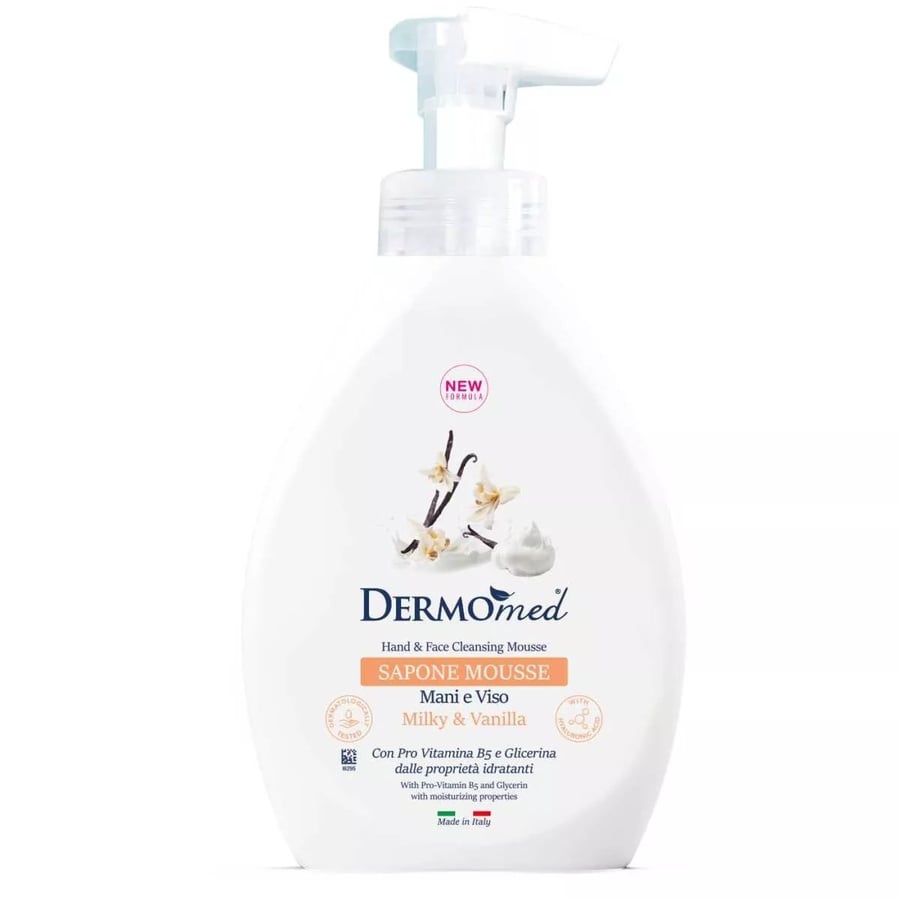 DERMOMED Пенящееся мыло для рук и лица МОЛОКО И ВАНИЛЬ, 500 мл 
DERMOMED Пенящееся мыло для рук и лица МОЛОКО И ВАНИЛЬ, 500 мл