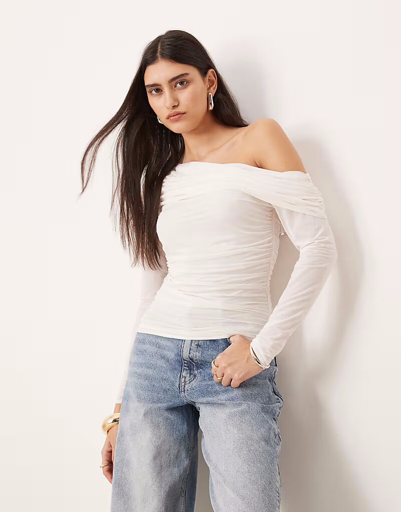 Прозрачный топ Abercrombie & Fitch белого цвета с отворотом
Прозрачный топ Abercrombie & Fitch белого цвета с отворотом