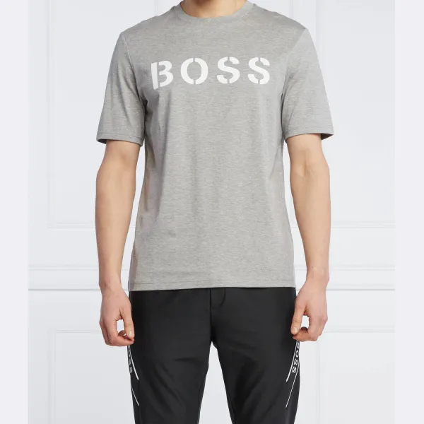 Футболка стандартного кроя из хлопчатобумажной ткани Boss, серый 
Футболка стандартного кроя из хлопчатобумажной ткани Boss, серый