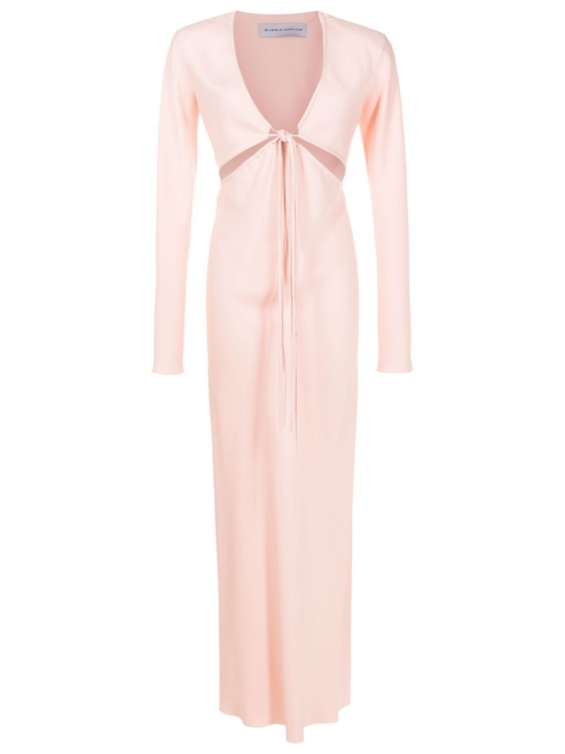 Атласное платье макси с V-образным вырезом Gloria Coelho, розовый 
Атласное платье макси с V-образным вырезом Gloria Coelho, розовый