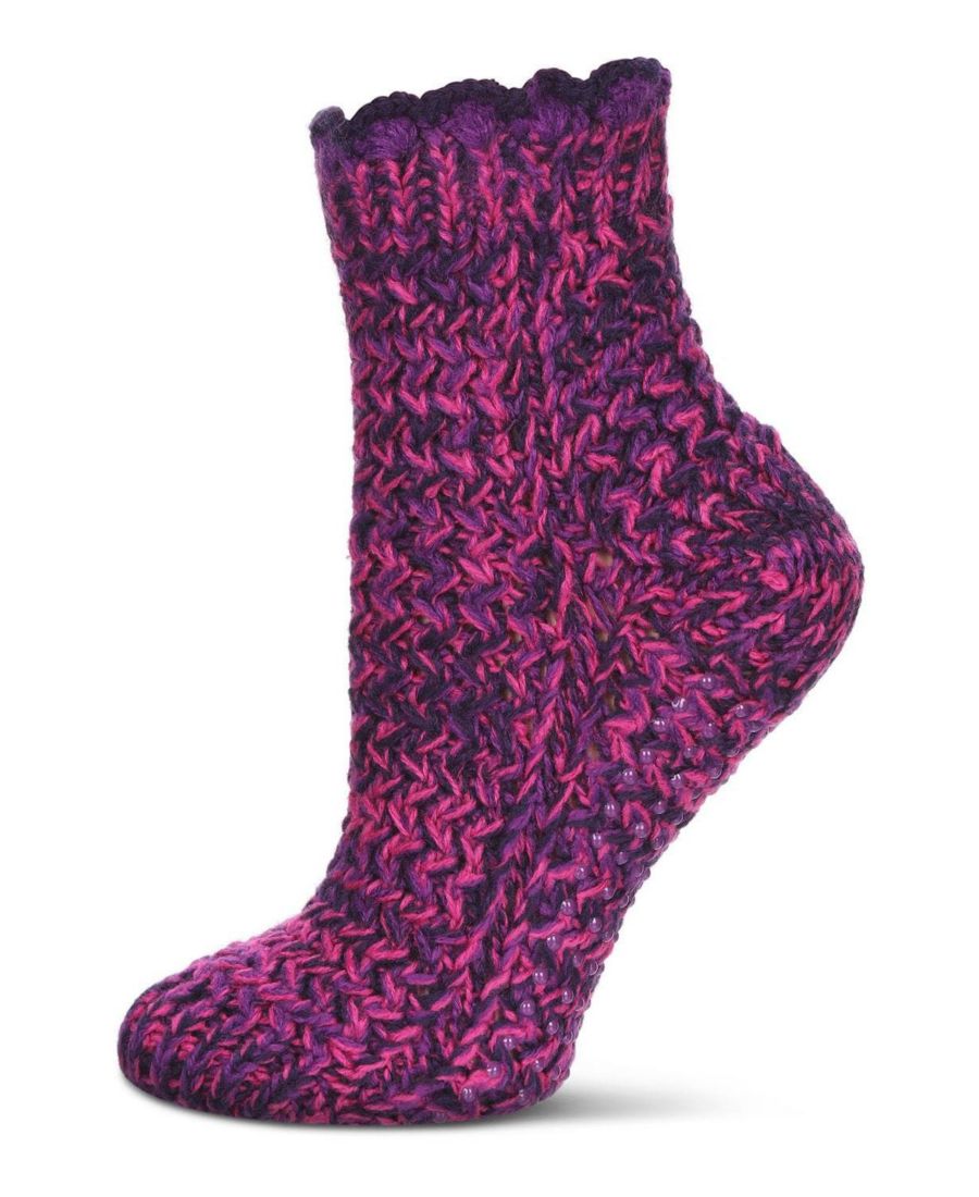 Женские плетеные домашние носки с браслетом на щиколотку MeMoi, Grape
Женские плетеные домашние носки с браслетом на щиколотку MeMoi, Grape