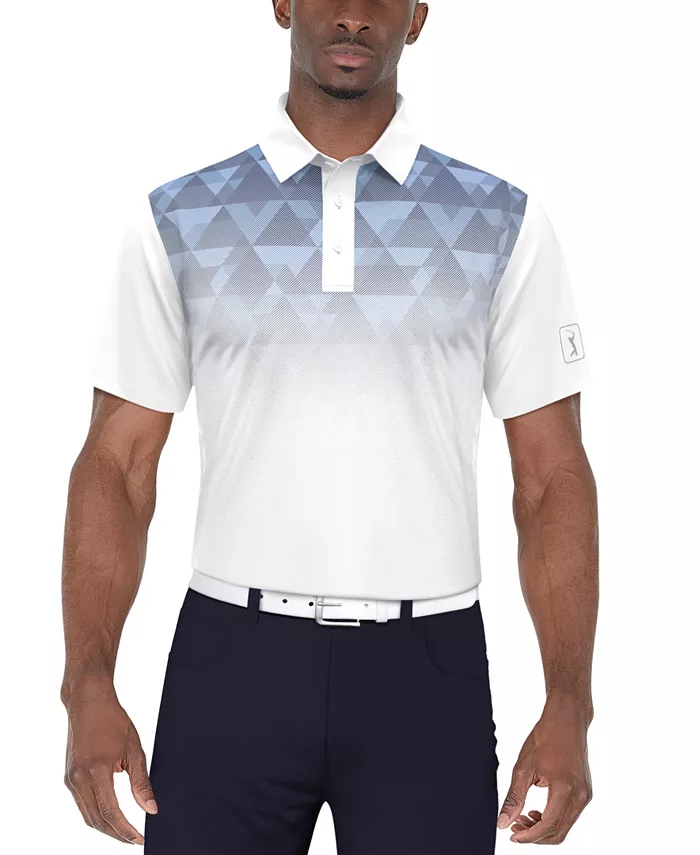 Мужская поло для гольфа с коротким рукавом и омбре геометрическим принтом PGA TOUR, белый
Мужская поло для гольфа с коротким рукавом и омбре геометрическим принтом PGA TOUR, белый