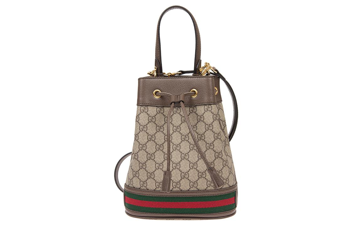 Ophidia Canvas С Кожаной Шнуровой Сумка-Ведро На Ремне Через Плечо Маленький Размер Женская Эбони/Коричневый GUCCI 
Ophidia Canvas С Кожаной Шнуровой Сумка-Ведро На Ремне Через Плечо Маленький Размер Женская Эбони/Коричневый GUCCI