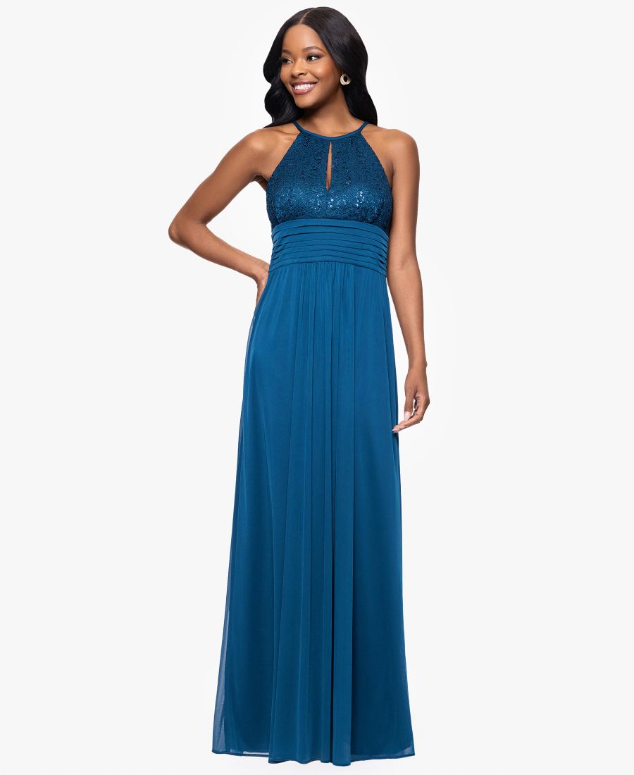 Короткое кружевное длинное платье с открытой спиной B&A By Betsy and Adam, Peacock
Короткое кружевное длинное платье с открытой спиной B&A By Betsy and Adam, Peacock