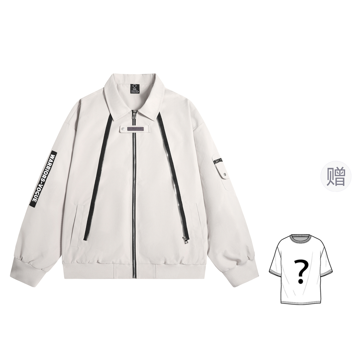 DOKI Куртка Unisex, Light Gray (Comes with T-Shirt)
DOKI Куртка Unisex, Light Gray (Comes with T-Shirt)