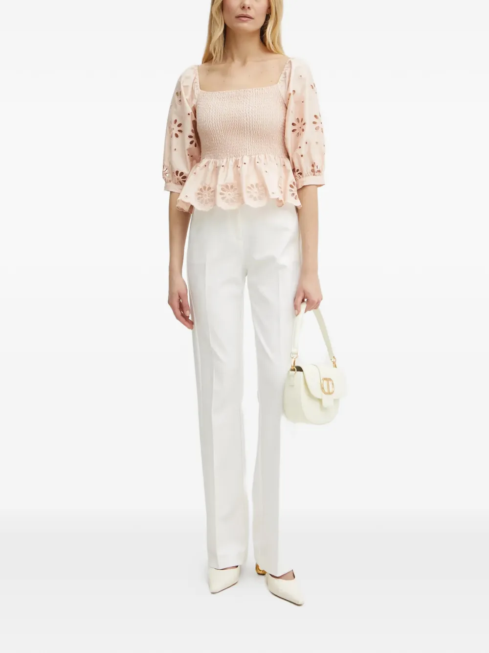 Смокированная блуза с цветочной вышивкой Fracomina, розовый
Смокированная блуза с цветочной вышивкой Fracomina, розовый