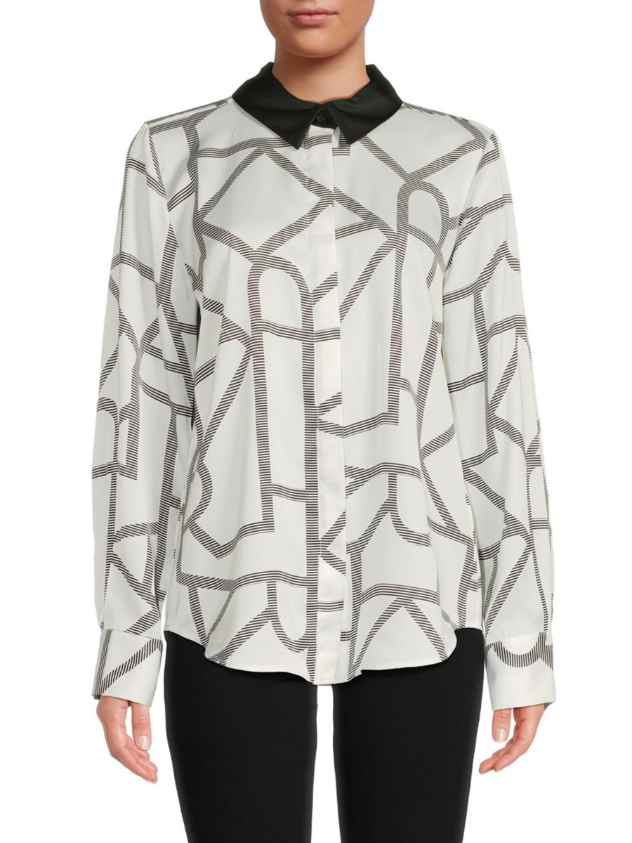 Блузка с графическим принтом и контрастным воротником Karl Lagerfeld Paris, цвет Soft White Multi
Блузка с графическим принтом и контрастным воротником Karl Lagerfeld Paris, цвет Soft White Multi