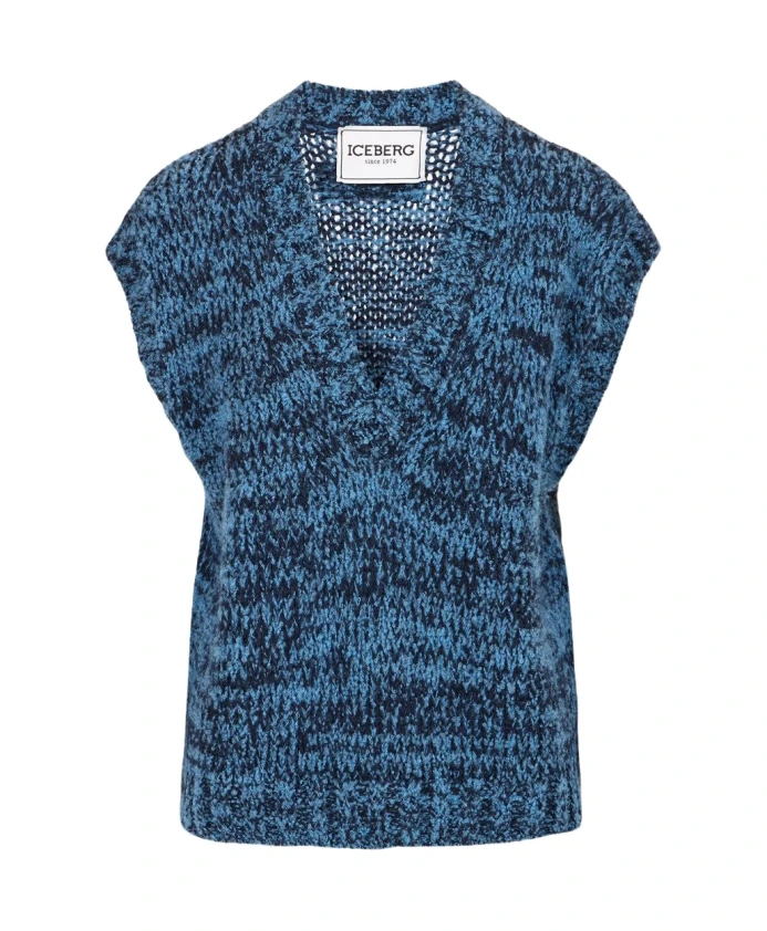 Вязаный жилет с V-образным вырезом Iceberg, синий
Вязаный жилет с V-образным вырезом Iceberg, синий