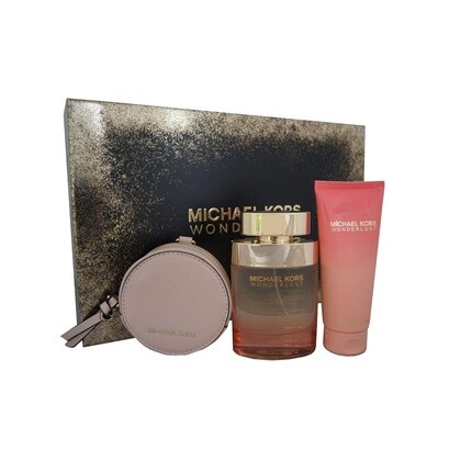 Michael Kors Wonderlust Eau de Parfum 100ml Body Lotion 100ml and Round Purse
Michael Kors Wonderlust Eau de Parfum 100ml Body Lotion 100ml and Round Purse