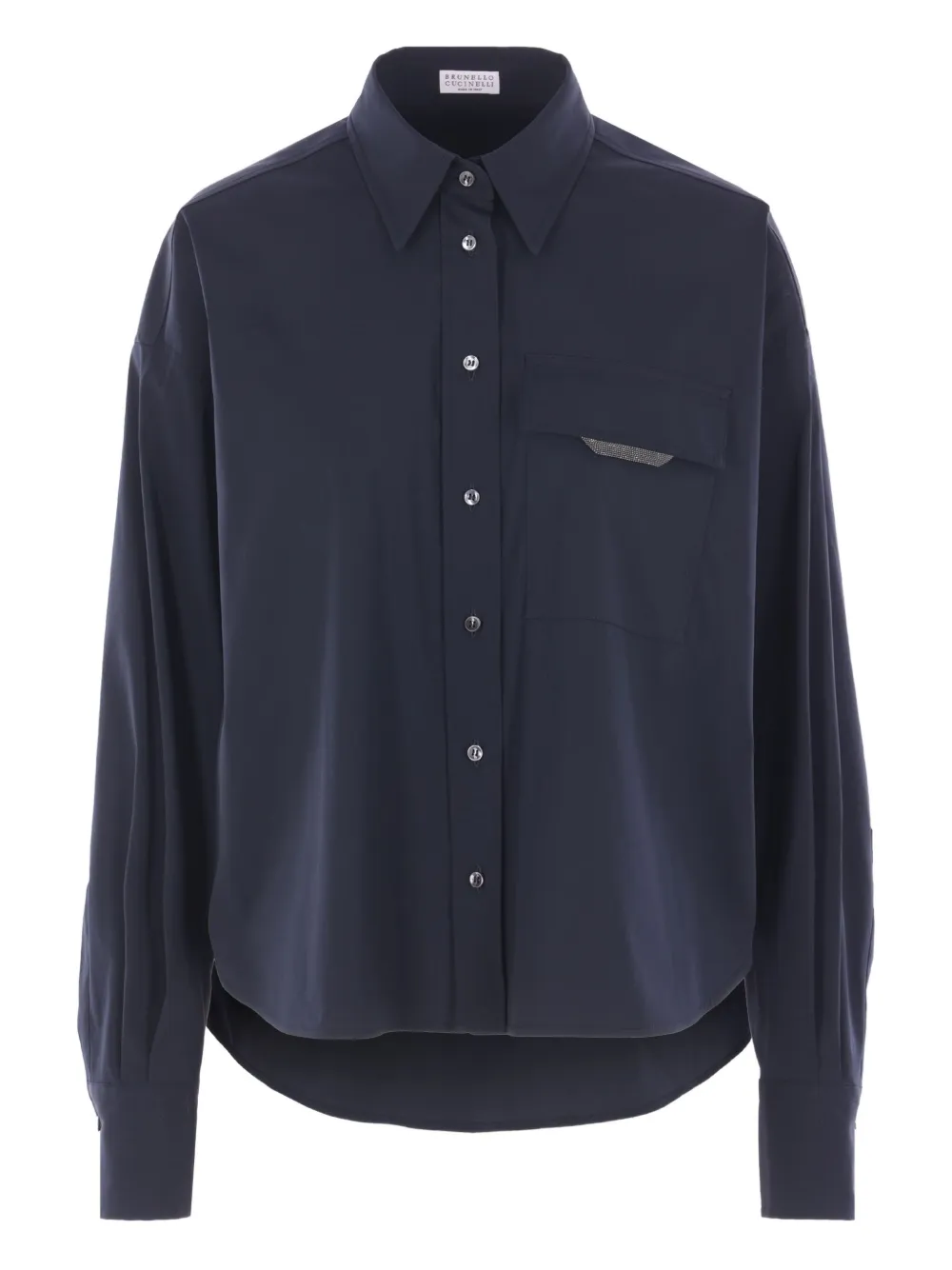 Рубашка с декорированным карманом Brunello Cucinelli, синий
Рубашка с декорированным карманом Brunello Cucinelli, синий