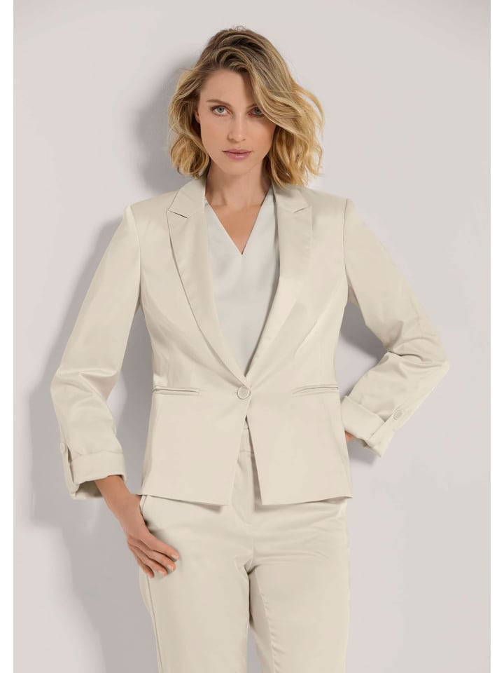 MADELEINE Блейзер Eleganter Einreiher mit Reverskragen in perlweiß
MADELEINE Блейзер Eleganter Einreiher mit Reverskragen in perlweiß