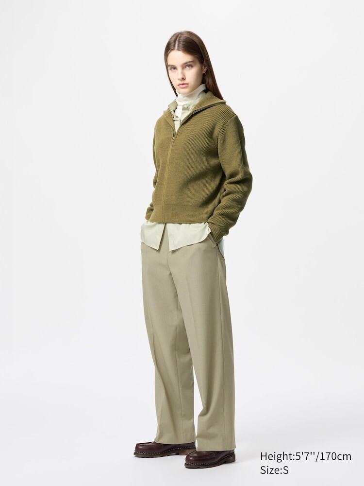 Широкие брюки со складками Uniqlo, цвет 55 зеленый
Широкие брюки со складками Uniqlo, цвет 55 зеленый