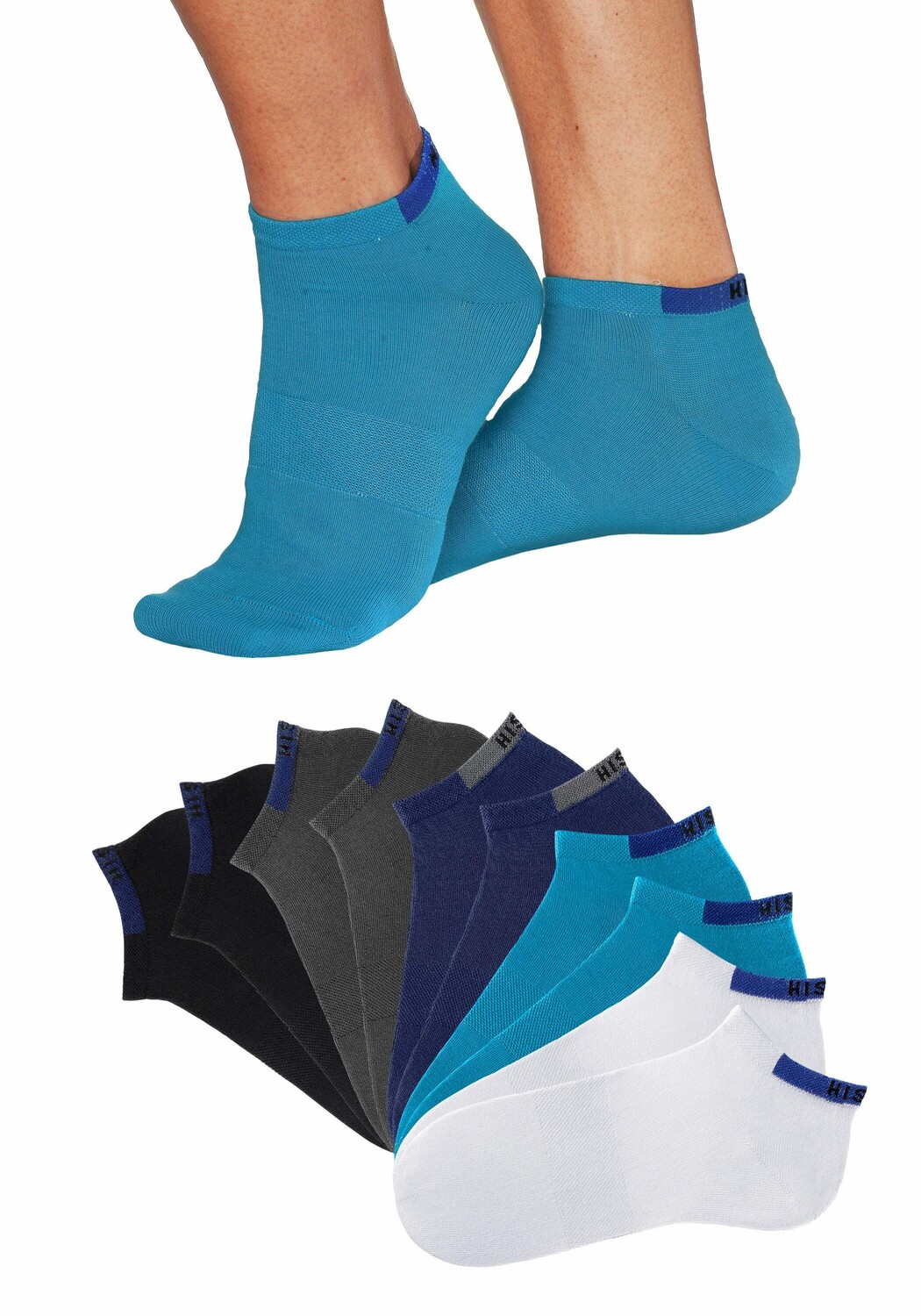 Носки H.I.S Sneaker, цвет 2x schwarz, 2x grau, 2x blau, 2x türkis, 2x weiß
Носки H.I.S Sneaker, цвет 2x schwarz, 2x grau, 2x blau, 2x türkis, 2x weiß