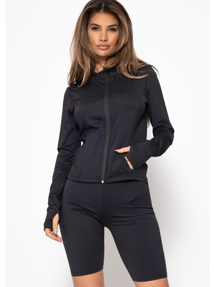 Черная спортивная куртка с леопардовым принтом SASSYCLASSY
Черная спортивная куртка с леопардовым принтом SASSYCLASSY