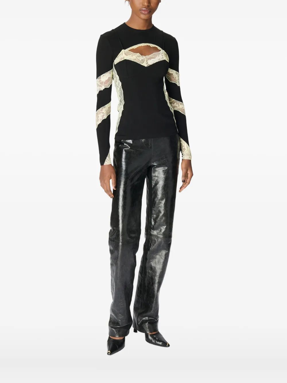 Топ с кружевом Marine Serre, черный
Топ с кружевом Marine Serre, черный