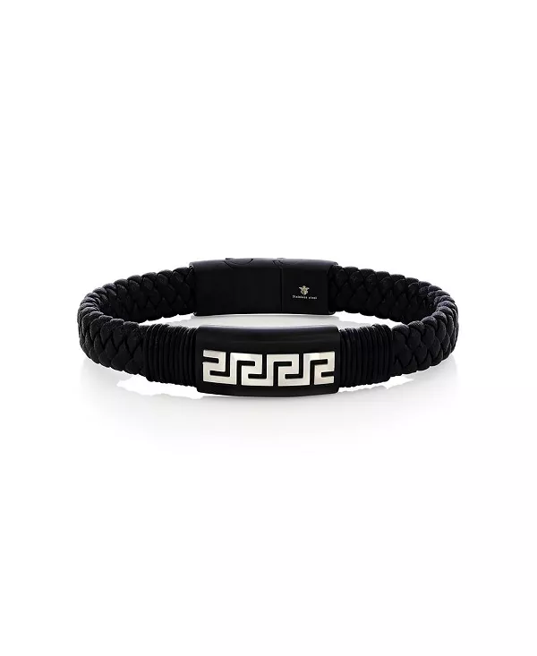 Греческий браслет-ключ из нержавеющей стали и плетеной кожи Metallo, black
Греческий браслет-ключ из нержавеющей стали и плетеной кожи Metallo, black