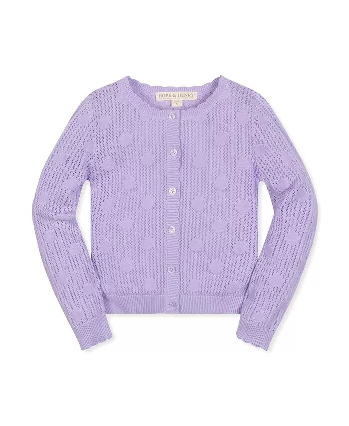 Кардиган в сетчатый горошек с фестончатым краем для девочек, для малышей Hope & Henry, фиолетовый
Кардиган в сетчатый горошек с фестончатым краем для девочек, для малышей Hope & Henry, фиолетовый