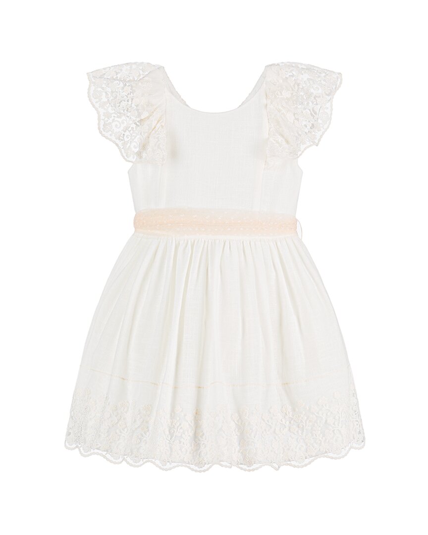 Mayoral Кружевное платье с рюшами для лета, белый
Mayoral Кружевное платье с рюшами для лета, белый