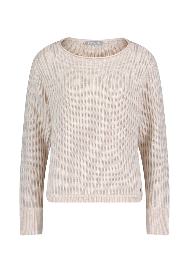 Свитер крупной вязки с люрексовой нитью Betty & Co, бежевый
Свитер крупной вязки с люрексовой нитью Betty & Co, бежевый