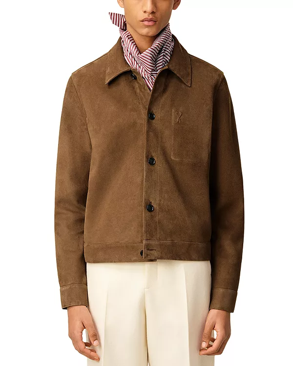 Кожаная куртка прямого кроя на пуговицах Ami, коричневый
Кожаная куртка прямого кроя на пуговицах Ami, коричневый