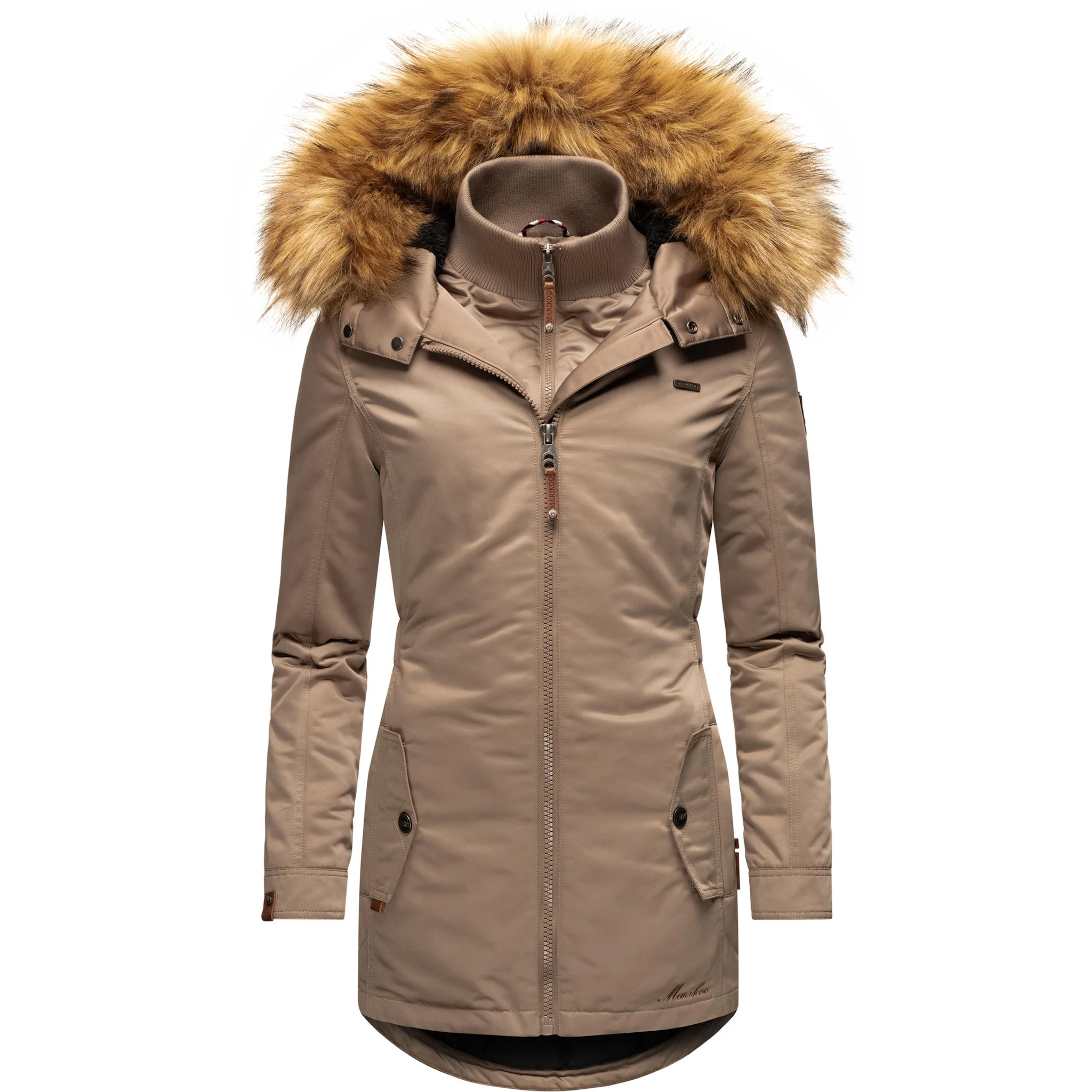 Зимнее пальто Marikoo "Sanakoo", шикарное женское полупальто с капюшоном из искусственного меха, коричневый
Зимнее пальто Marikoo "Sanakoo", шикарное женское полупальто с капюшоном из искусственного меха, коричневый