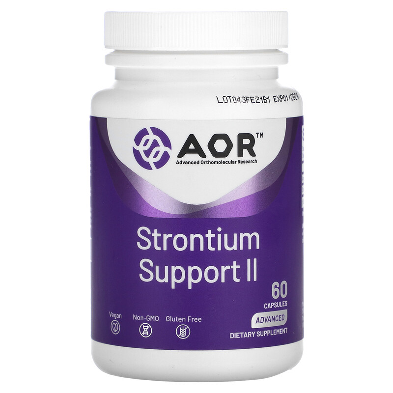 Advanced Orthomolecular Research AOR, Strontium Support II, 341 мг, 60 капсул
Advanced Orthomolecular Research AOR, Strontium Support II, 341 мг, 60 капсул