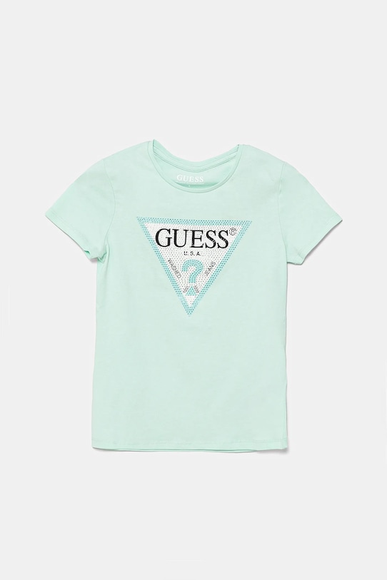 Детская футболка Guess, бирюзовый 
Детская футболка Guess, бирюзовый