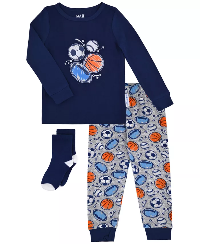 Детский спортивный пижамный комплект для мальчиков с носками Max & Olivia, синий
Детский спортивный пижамный комплект для мальчиков с носками Max & Olivia, синий