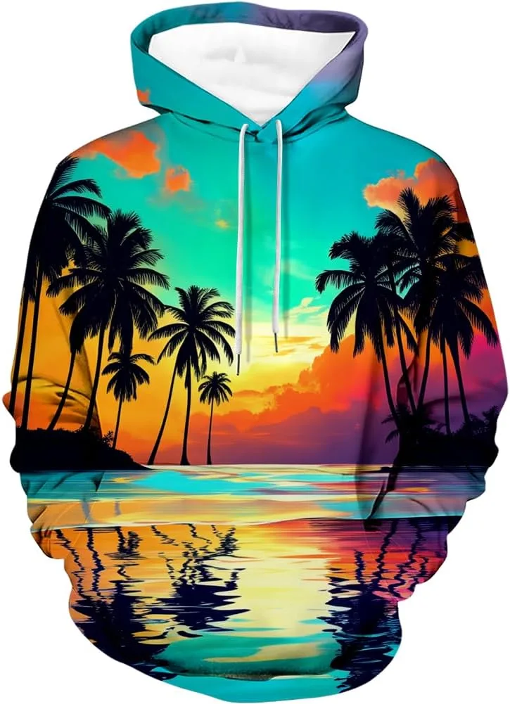 Мужская толстовка с гавайским принтом | 3D-графика и карман Yvsxxv
Мужская толстовка с гавайским принтом | 3D-графика и карман Yvsxxv