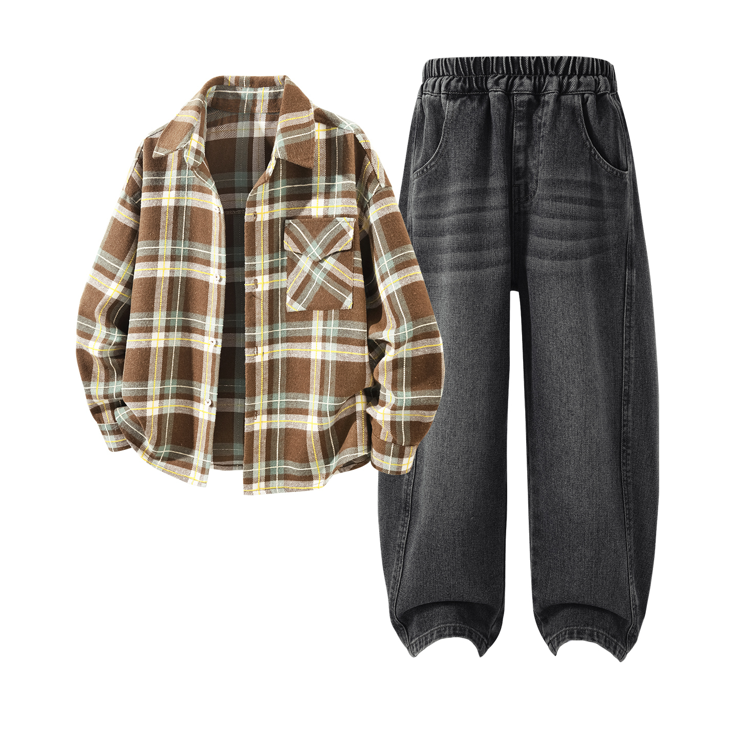 Детская повседневная спортивная одежда Disney, Pure Color Rum Brown Plaid+Solid Color Black
Детская повседневная спортивная одежда Disney, Pure Color Rum Brown Plaid+Solid Color Black