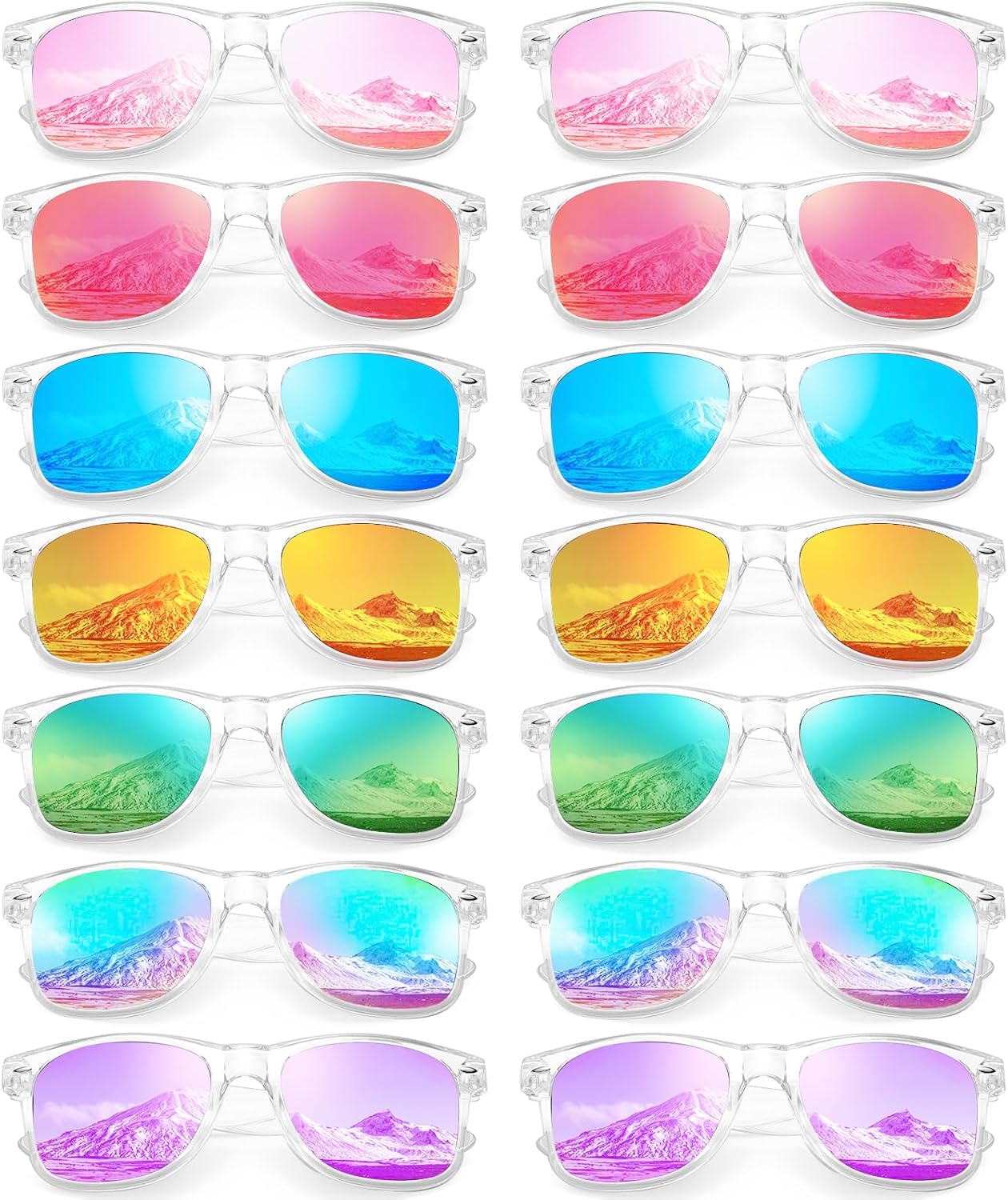 Pibupibu, оптовая продажа 14 неоновых солнцезащитных очков, ретро-очки в стиле 80-х с зеркальными линзами для взрослых, сувениры для вечеринок, 14 Clear Frame Mirrored
Pibupibu, оптовая продажа 14 неоновых солнцезащитных очков, ретро-очки в стиле 80-х с зеркальными линзами для взрослых, сувениры для вечеринок, 14 Clear Frame Mirrored