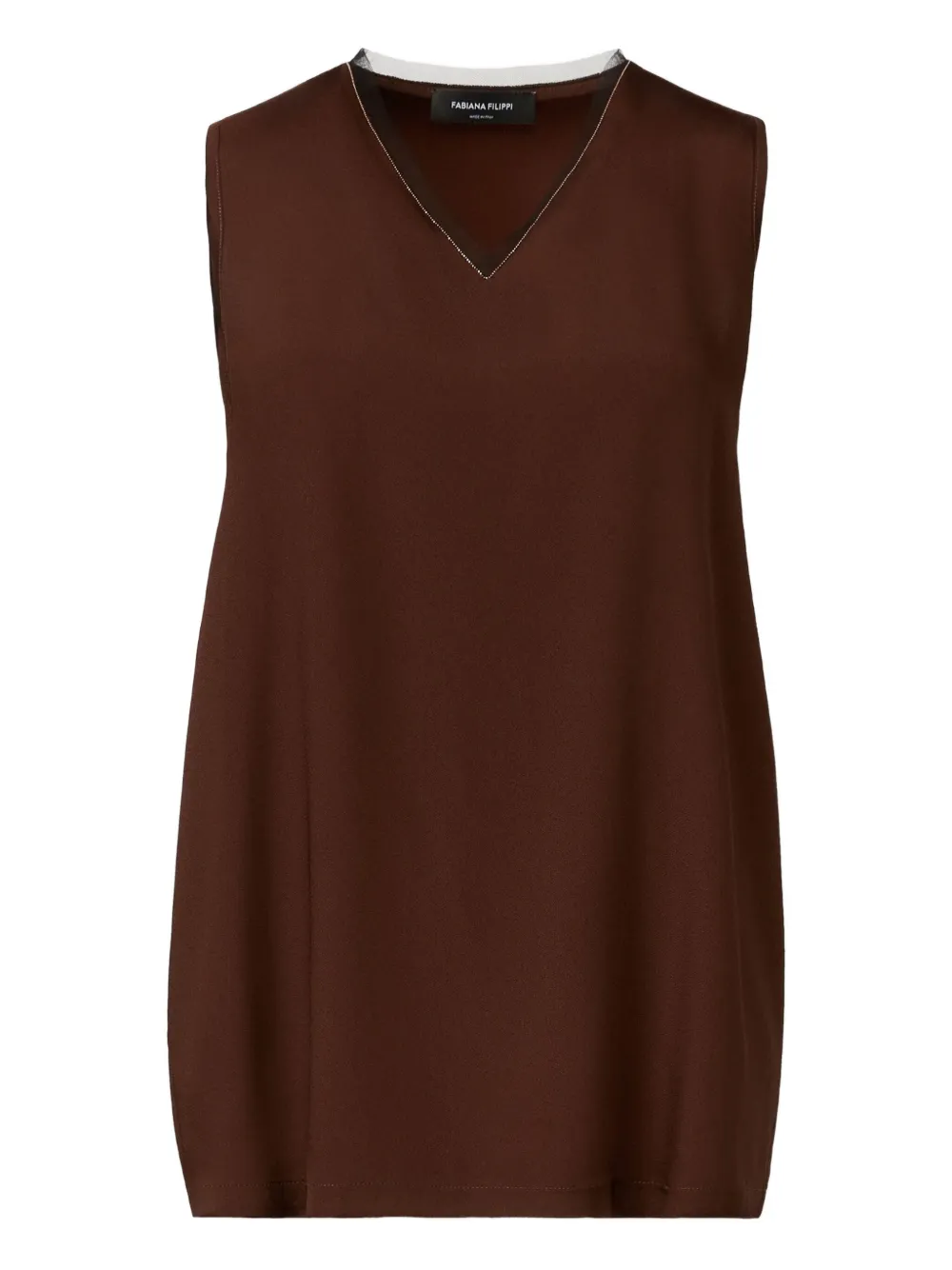 Декорированный топ с V-образным вырезом Fabiana Filippi, коричневый
Декорированный топ с V-образным вырезом Fabiana Filippi, коричневый