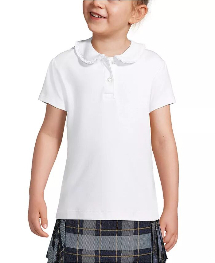 Школьная форма для девочек, детская, с коротким рукавом, оборками и воротником Питер Пэн, трикотажная рубашка Lands' End, белый
Школьная форма для девочек, детская, с коротким рукавом, оборками и воротником Питер Пэн, трикотажная рубашка Lands' End, белый