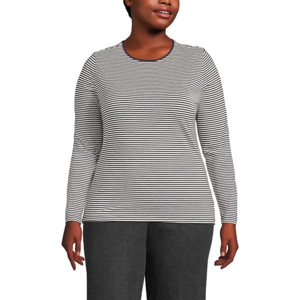 Легкий трикотажный топ с круглым вырезом и длинными рукавами больших размеров Lands' End, цвет black micro stripe
Легкий трикотажный топ с круглым вырезом и длинными рукавами больших размеров Lands' End, цвет black micro stripe