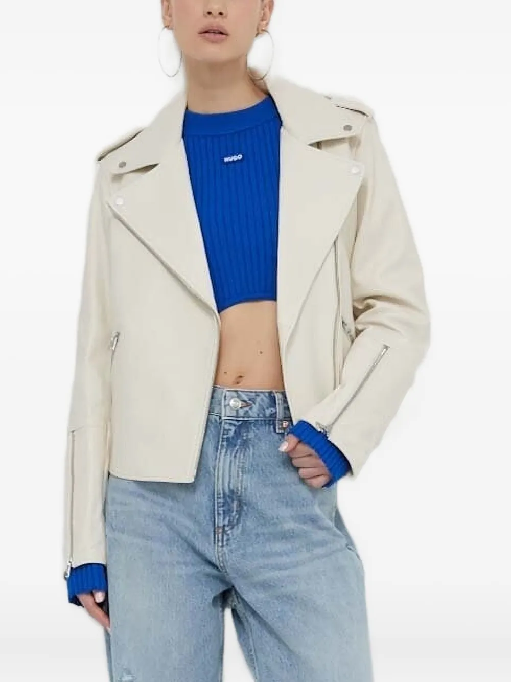 Ребристый свитер с нашивкой-логотипом HUGO, синий
Ребристый свитер с нашивкой-логотипом HUGO, синий