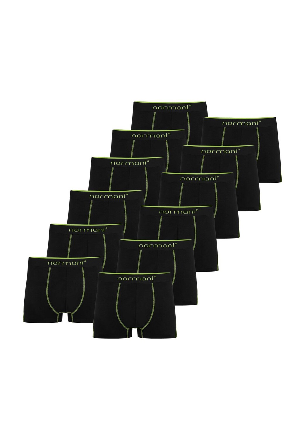 12 мужских хлопковых боксеров normani, зеленый
12 мужских хлопковых боксеров normani, зеленый