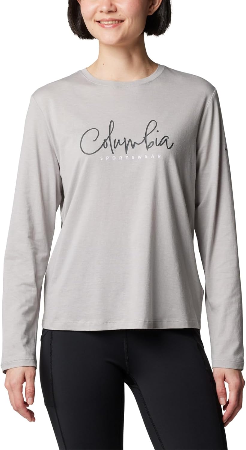 Columbia Womens Trek Relaxed Long Sleeve TeeФутболка для походов, Columbia Grey Heather/Casual Script
Columbia Womens Trek Relaxed Long Sleeve TeeФутболка для походов, Columbia Grey Heather/Casual Script