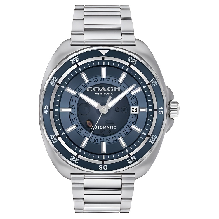 COACH Мужские часы с автоматическим механическим механизмом, браслет из нержавеющей стали, синий циферблат, 44 мм
COACH Мужские часы с автоматическим механическим механизмом, браслет из нержавеющей стали, синий циферблат, 44 мм