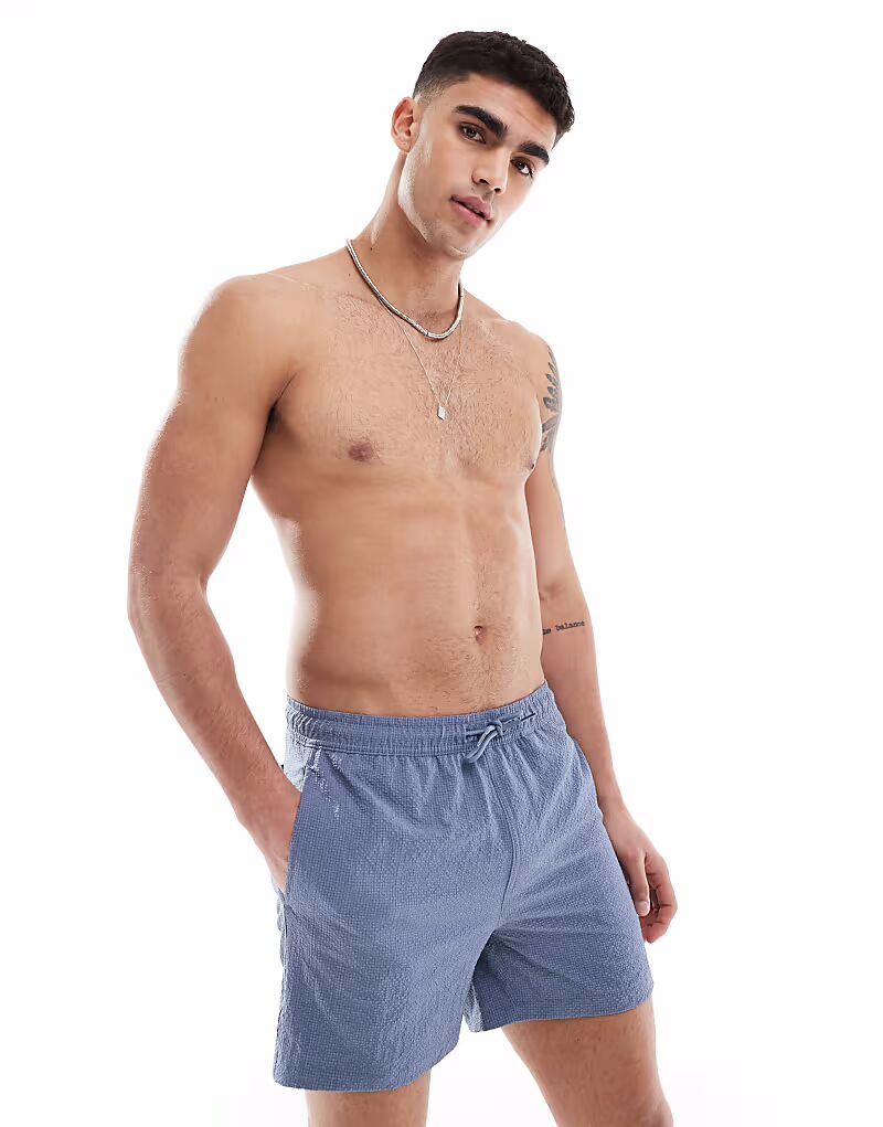 Шорты для плавания ONLY & SONS из сирсакера синего цвета
Шорты для плавания ONLY & SONS из сирсакера синего цвета