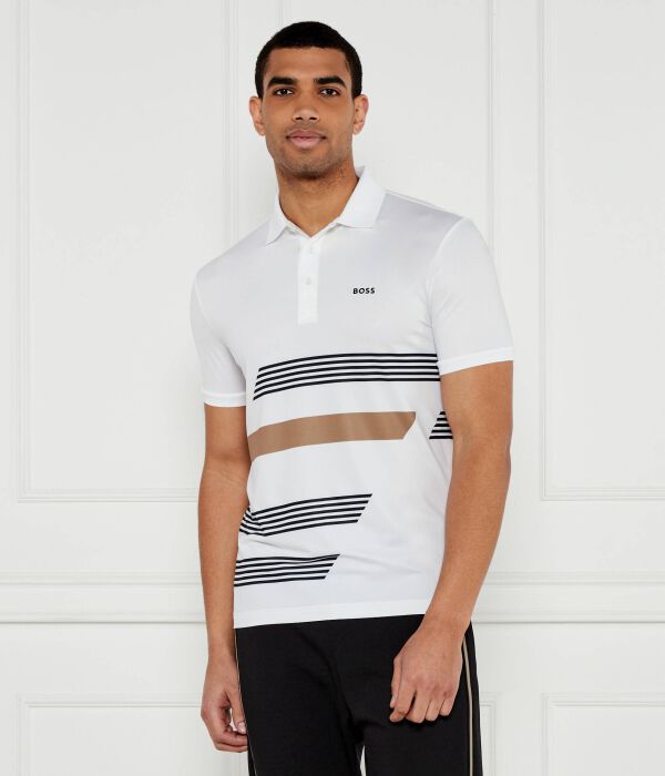 Футболка поло мужская Boss Green из переработанного полиэстера, белый 
Футболка поло мужская Boss Green из переработанного полиэстера, белый