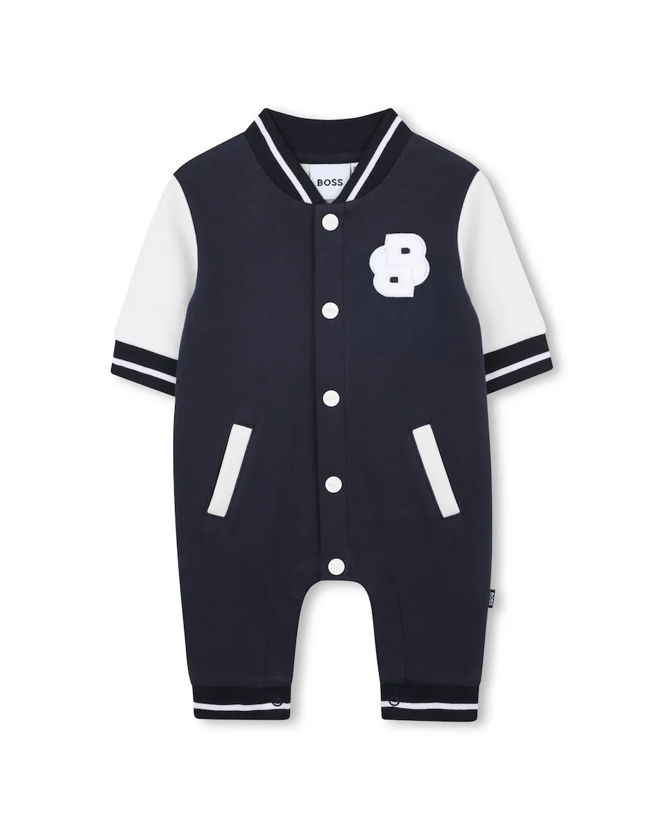 Детский хлопковый комбинезон с контрастными рукавами BOSS Kidswear, темно-синий
Детский хлопковый комбинезон с контрастными рукавами BOSS Kidswear, темно-синий