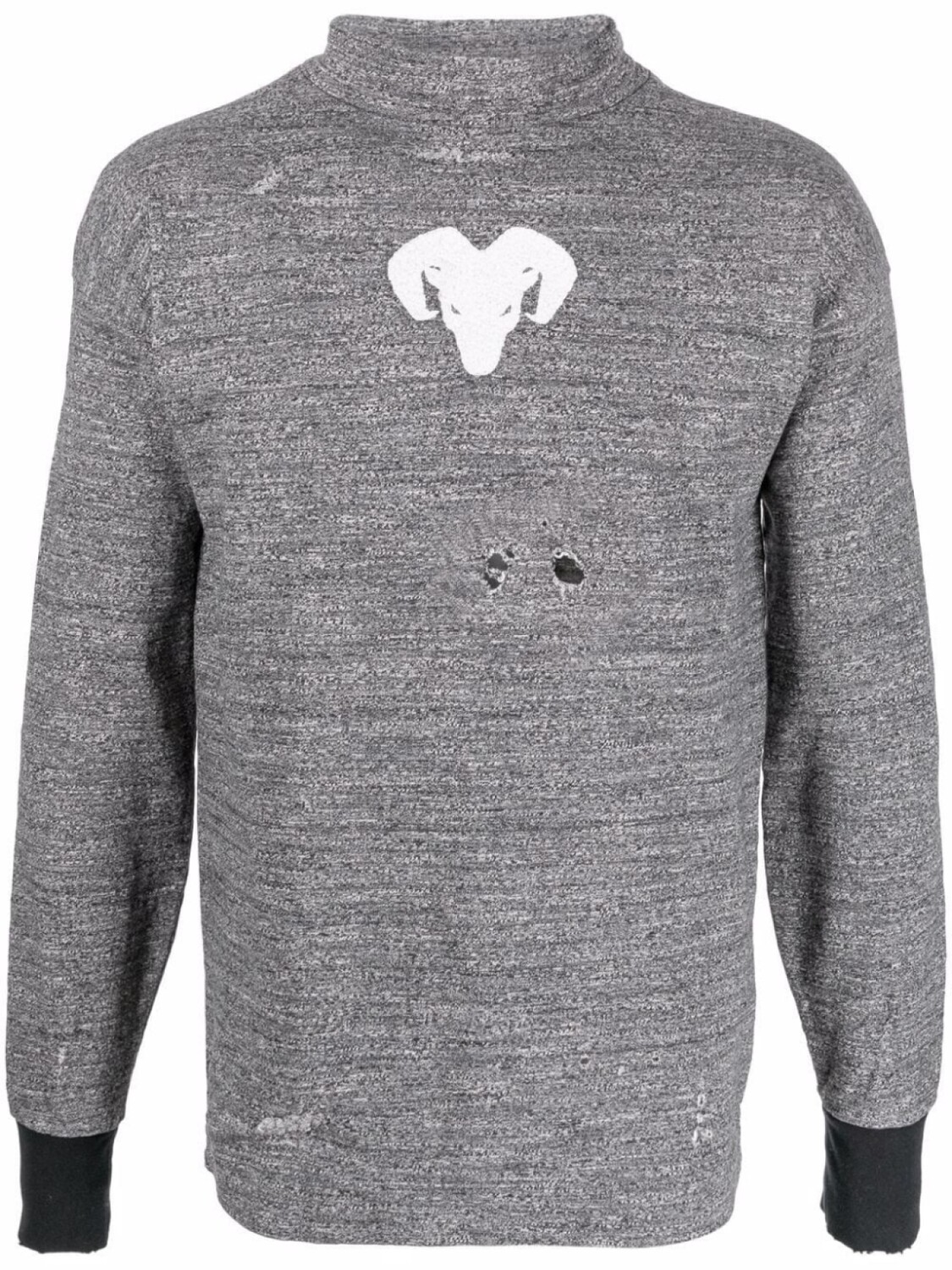 Maison Margiela джемпер с высоким воротником и эффектом потертости, серый 
Maison Margiela джемпер с высоким воротником и эффектом потертости, серый