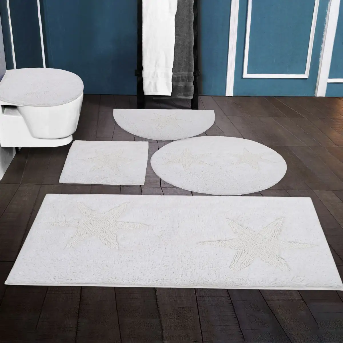 Коврик для ванной andas "Мари" прямоугольный (55х50 см), белый 
Коврик для ванной andas "Мари" прямоугольный (55х50 см), белый