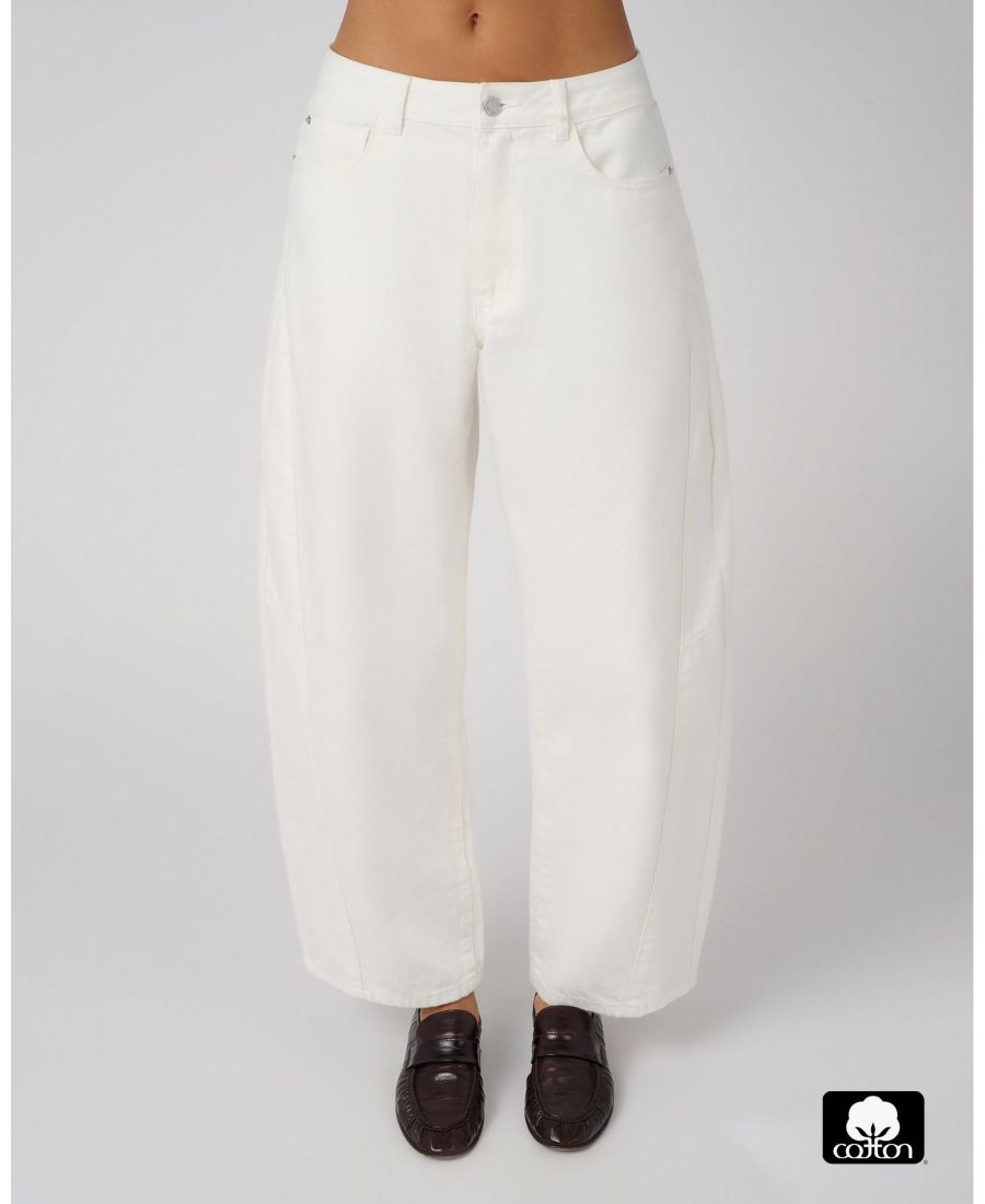 Женские джинсы средней посадки в форме бочки WeWoreWhat, White
Женские джинсы средней посадки в форме бочки WeWoreWhat, White