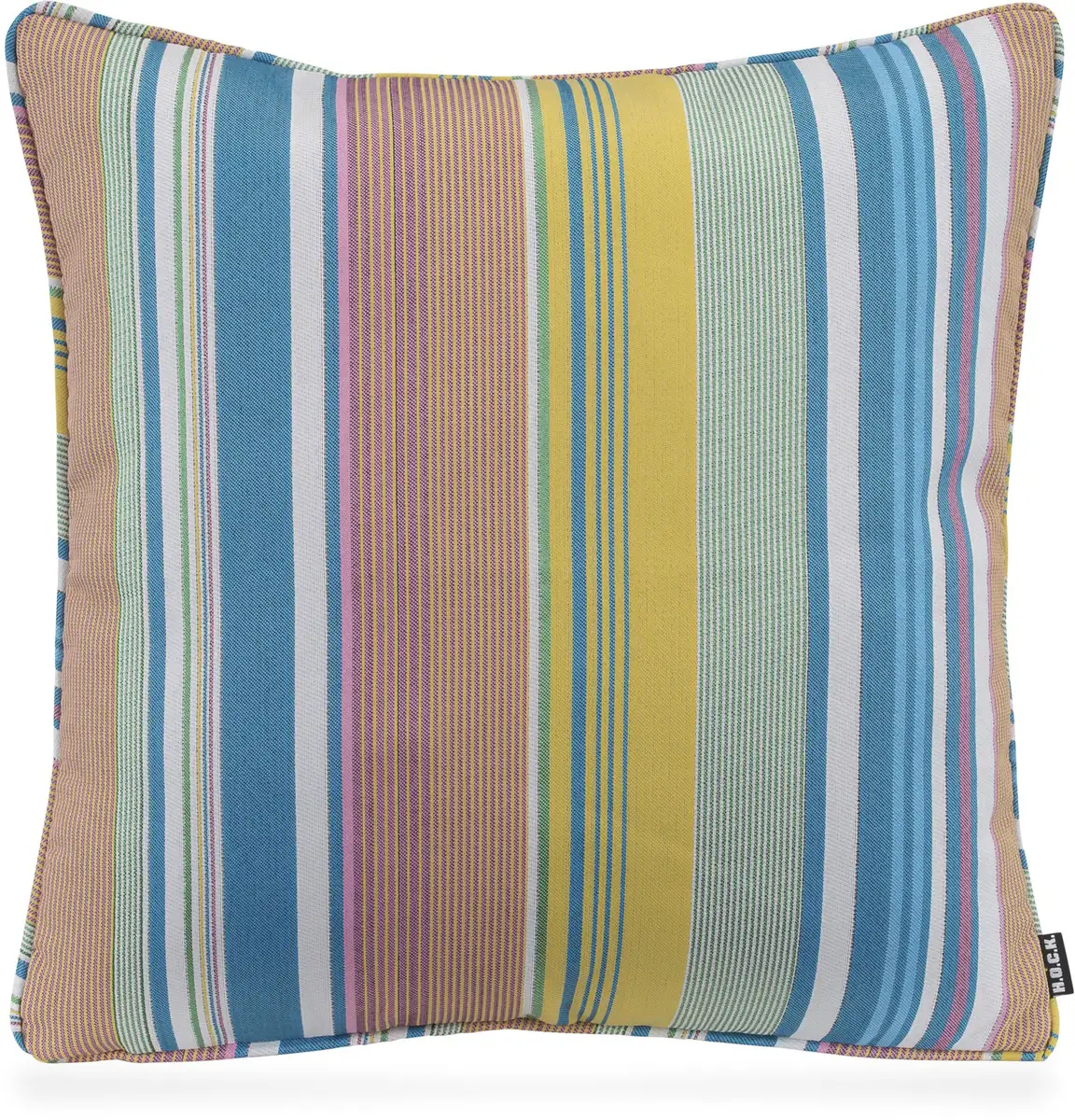 Х.ОК.К. Подушка декоративная "Милан", с полосками, чехол с наполнителем, 1 шт H.O.C.K. 50х50 см, синий/розовый/желтый 
Х.ОК.К. Подушка декоративная "Милан", с полосками, чехол с наполнителем, 1 шт H.O.C.K. 50х50 см, синий/розовый/желтый