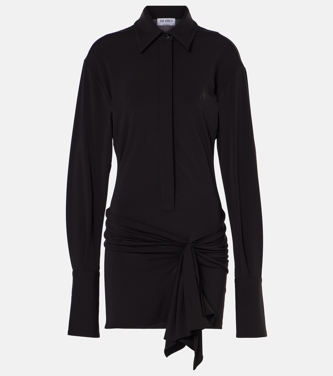 Платье-рубашка из джерси с вырезом и драпировкой The Attico, черный
Платье-рубашка из джерси с вырезом и драпировкой The Attico, черный