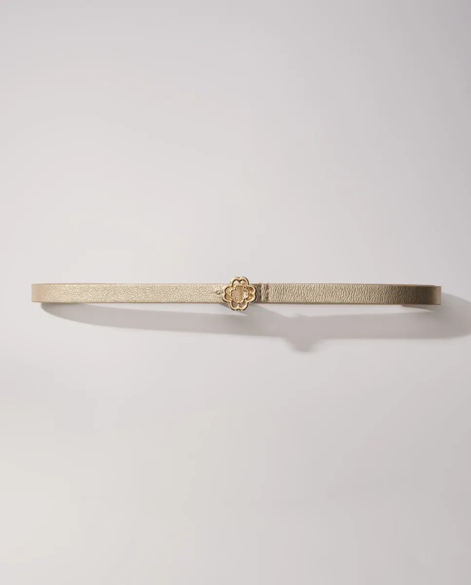 Женский тонкий ремень с пряжкой Клевер Maje, песочный
Женский тонкий ремень с пряжкой Клевер Maje, песочный